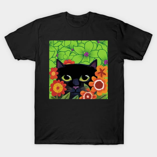 Hide and seek kitten T-Shirt by Art by Ergate